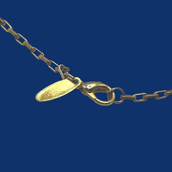 Soho Design Necklace Gold Tone Pendant Geometric Long Paperclip Link Chain 34" - Picture 8 of 11